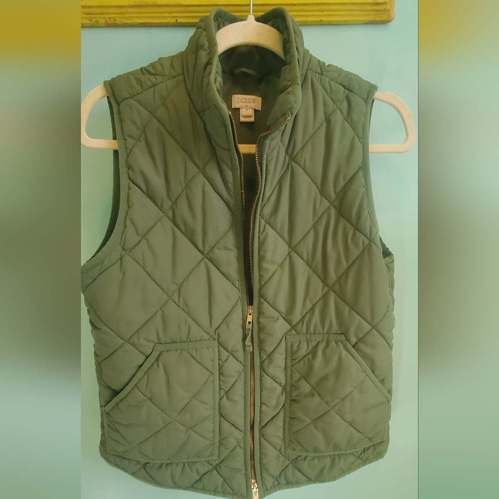 J. Crew Olive Quilted Vest